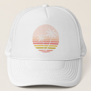 Casquette Palmiers tropicaux rayés