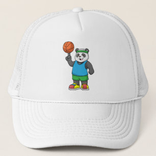 Casquette Panda aux sports avec basket-ball