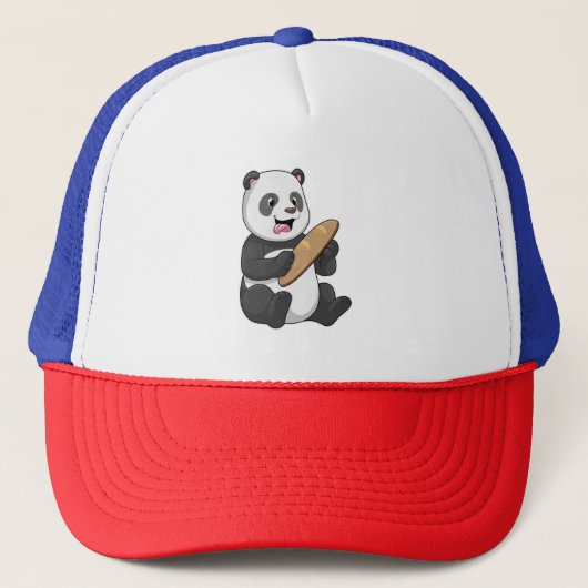 Casquette Panda comme boulanger avec pain (Devant)