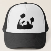 Casquette Panda d'art noir blanc (Devant)