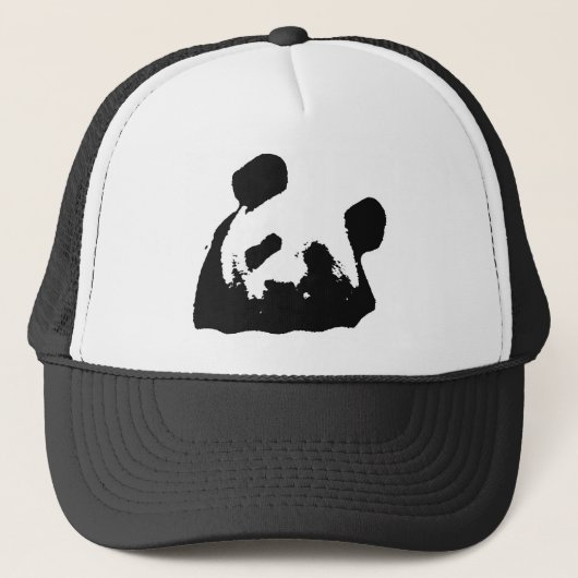 Casquette Panda d'art noir blanc (Devant)