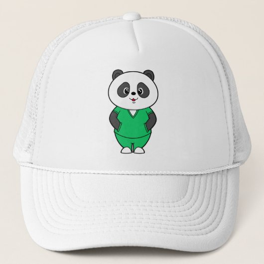 Casquette Panda en infirmière avec blouse (Devant)