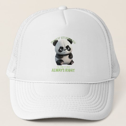 Casquette Panda Je ne suis pas têtu Mon chemin est toujours (Devant)