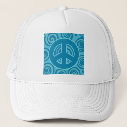 Casquette Panneau de paix bleu (Devant)