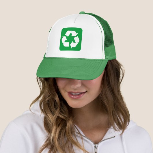 Casquette Panneau de recyclage - Vert herbe (En situation)