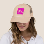 Casquette Panneau de vélo - Magenta (En situation)