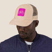 Casquette Panneau de vélo - Magenta (En situation)