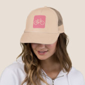 Casquette Panneau de vélo - Rose (En situation)