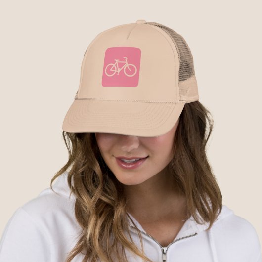 Casquette Panneau de vélo - Rose (En situation)