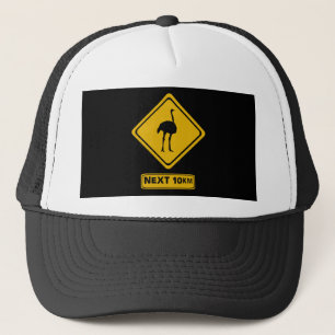 Casquette panneau routier de l'autruche