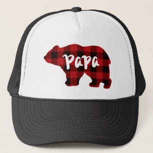 Casquette Papa Bear - Bison rouge et noir plaid