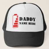 CASQUETTE PAPA DRÔLE BATTERIE ROUGE CADEAU PAPA (Devant)