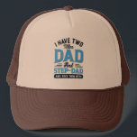 Casquette Papa et une étape papa Typographie Design<br><div class="desc">La fête des pères est au coin de la rue. Célébrez votre père et votre beau-père avec ce design typographique rétro. J'ai deux titres,  papa et Step-papa,  et je les défonce tous les deux. Design recto-verso. Typographie bleue et blanche pour séduction sombre.</div>
