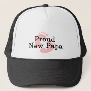 Casquette Papa Fier Nouveau Bébé Fille Empreintes de Pieds