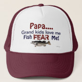 Casquette Papa...Les grands enfants m'aiment Poisson Je crai (Devant)
