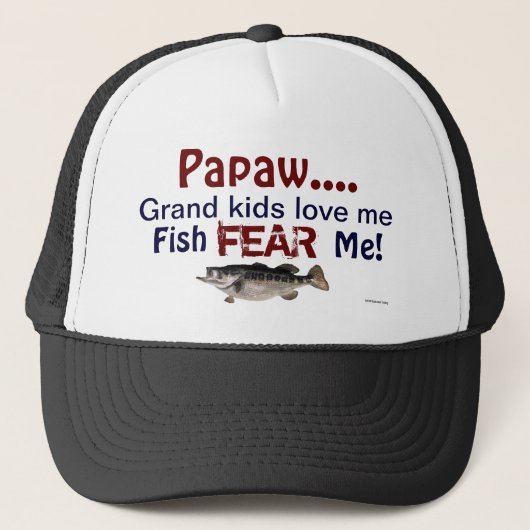 Casquette Papaw...Les grands enfants m'aiment Poisson Je cra (Devant)