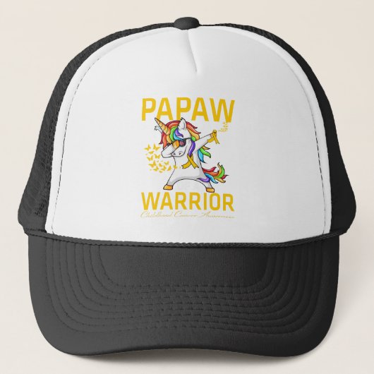 Casquette Papaw Of A Warrior Chilhood Cancer Awareness (Devant)