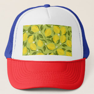 Casquette Papier peint coloré citrons dessinés à la main