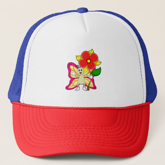Casquette Papillon à fleurs (Devant)