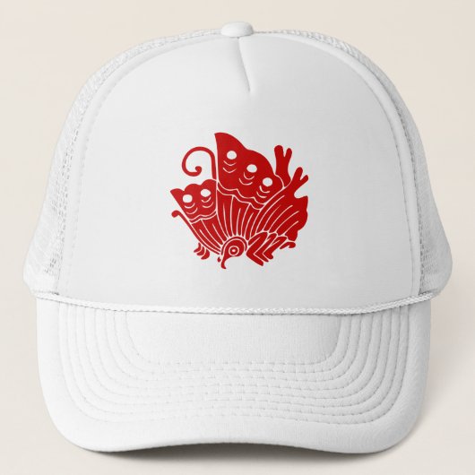 Casquette Papillon asiatique Japonais Conception Kamon (Devant)