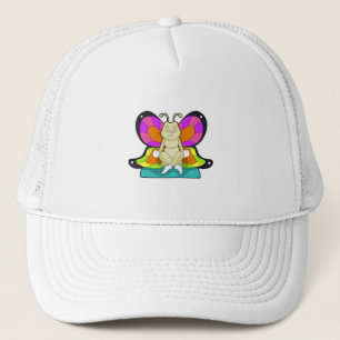 Casquette Papillon au Yoga en jambe