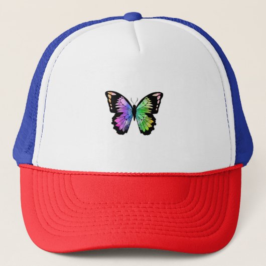 Casquette Papillon aux couleurs arc-en-ciel (Devant)