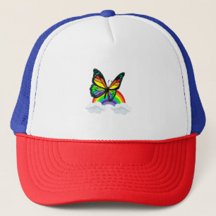 Casquette Papillon avec arc-en-ciel
