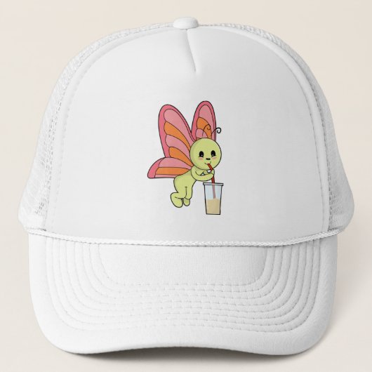 Casquette Papillon avec Boire et Boire paille (Devant)