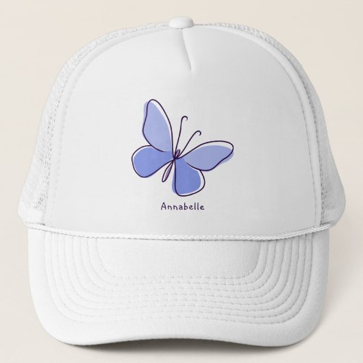 Casquette Papillon Bleu Mignon Été (Devant)