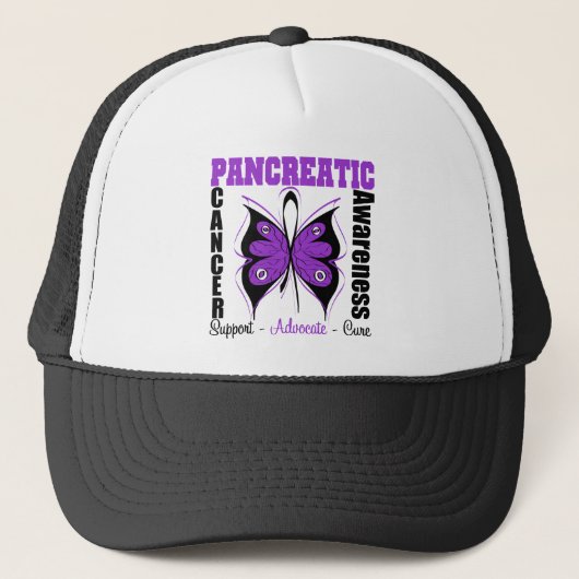 Casquette Papillon de sensibilisation au cancer pancréatique (Devant)