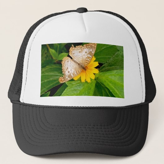 Casquette papillon jaune blanc (Devant)