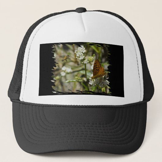 Casquette Papillon orange et abeille (Devant)