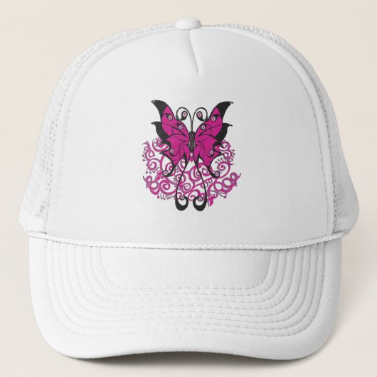 Casquette Papillon rose (Devant)