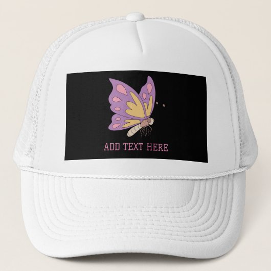 Casquette Papillon rose Ajouter Texte Imprimé Beau Style (Devant)