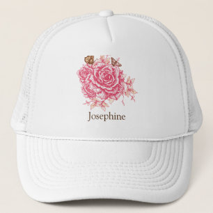 Casquette Papillon rose rose Vintage personnalisé