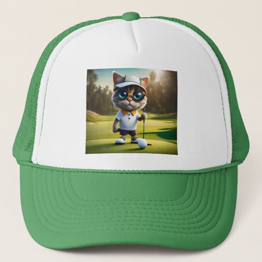 Casquette "Par tee Time : Le Cool Chat’s Golf Swing!" (Devant)
