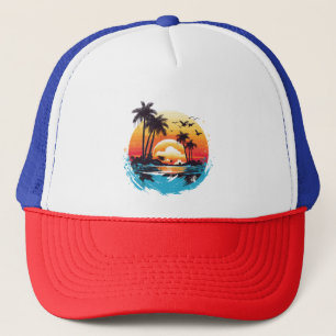 Casquette Paradis du coucher de soleil tropical