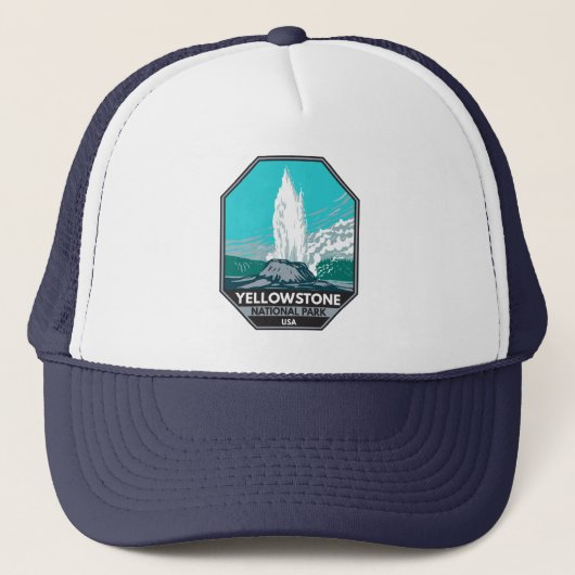 Casquette Parc national de Yellowstone Castle Geyser Vintage (Devant)