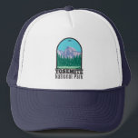 Casquette Parc national de Yosemite - Moitié Dôme Californie<br><div class="desc">Design d'illustration vectorielle de Yosemite. Le parc est célèbre pour ses séquoias géants et anciens,  et pour Tunnel View,  la vue iconique de Bridalveil Fall et les falaises de granit d'El Capitan et Half Dome.</div>