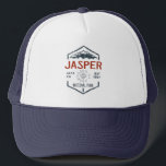 Casquette Parc national Jasper Canada Vintage en détresse<br><div class="desc">Parc national Jasper Badge en relief avec un design unique de feuilles d'érable à thème du parc. Le parc est le plus grand parc national des Rocheuses de l'Alberta.</div>