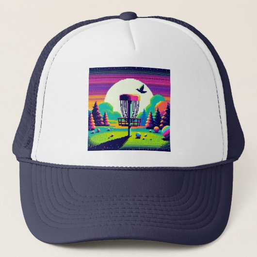 Casquette Parcours de golf Pixel Art Disk (Devant)