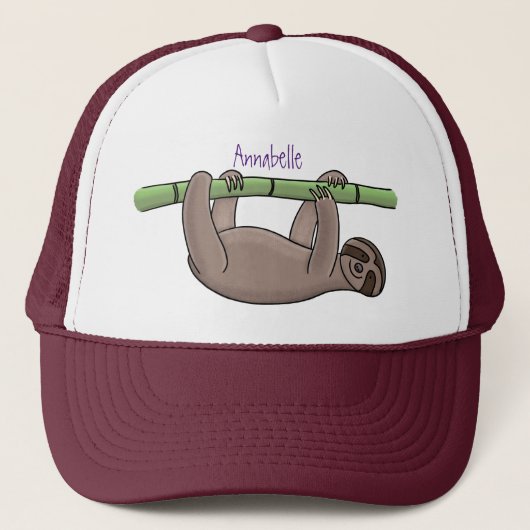 Casquette Paresse souriante mignon sur dessin animé en bambo (Devant)