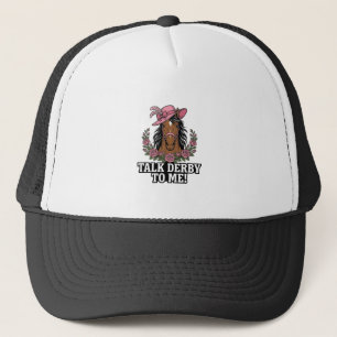 Casquette Parle Derby à Moi Vintage Cheval Rose Derby Design