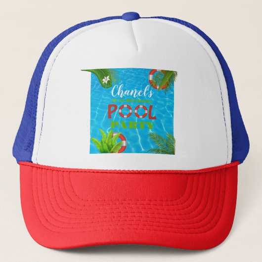 Casquette Partie du pool | Anniversaire (Devant)