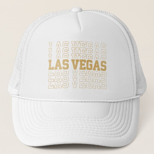 Casquette Parties scintillant d'or Las Vegas (Devant)
