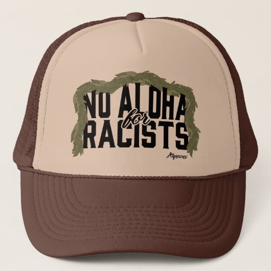 Casquette Pas d'Aloha pour les racistes [Noir] Chapeau de ca (Devant)