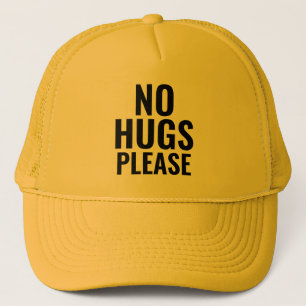 Casquette Pas de câlins S'il vous plaît - Jaune Noir Distanc