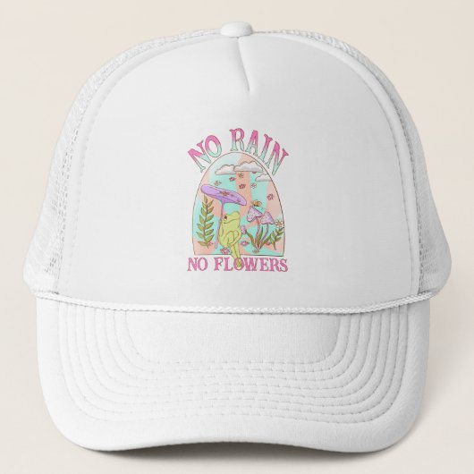 Casquette Pas de pluie, pas de fleurs - Floral et champignon (Devant)