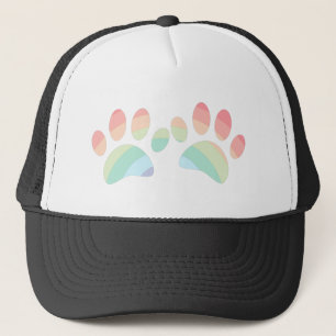 Casquette Pastel Color Rainbow Chien Empreintes de pattes