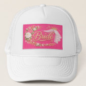 Casquette Patch brodé de mariée moderne - Rose Chaud (Devant)